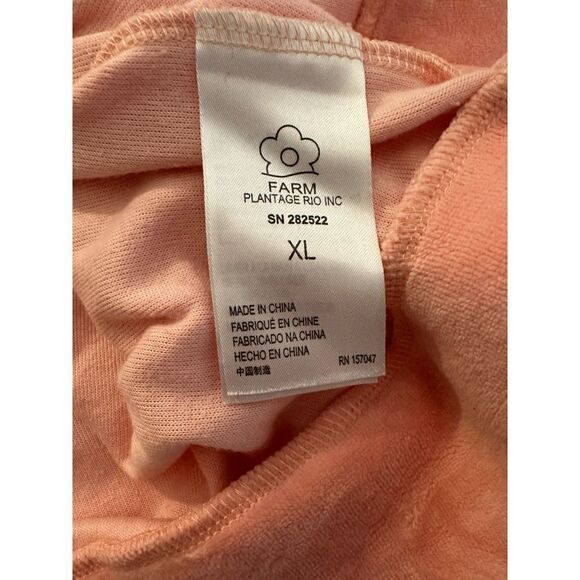 Farm Rio "The Brazilian" Velour Sweatshirt Size XL Pink Oversized Long Sleeve - Picture 5 of 5